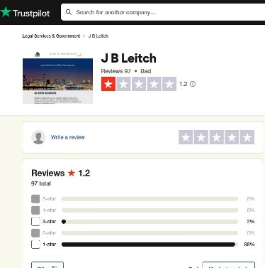 JB Leitch reviews 1.2 trustpilot
